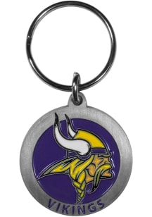 Minnesota Vikings Carved Metal Keychain - Grey