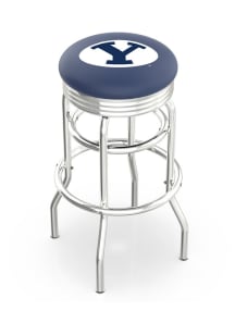 BYU Cougars Double-Ring Swivel Chrome Pub Stool - Black