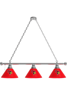 Illinois State Redbirds 3 Shade Silver Billiard Lamp