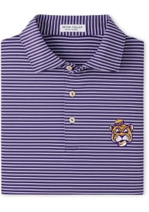 Peter Millar LSU Tigers Mens Purple Tiebreaker Short Sleeve Fashion Polo