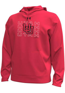 Under Armour Utah Utes Mens Red Armour Fleece Hood