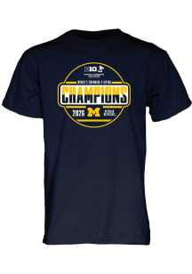 Blue 84 Michigan Wolverines Navy Blue 2026 Women's Big Ten Swim & Dive Champions Short Sleeve T Sh..