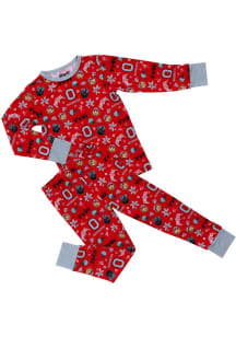Ohio State Buckeyes Kids Red Multi Logo Loungewear PJ Set