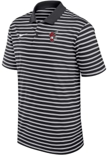 Nike Arkansas Razorbacks Mens Black Vault Baseball Hog Victory Stripe Short Sleeve Polo