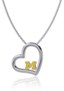 Michigan Wolverines Enamel Heart Necklace