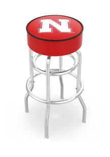 Nebraska Cornhuskers Double-Ring Swivel Pub Stool - Black