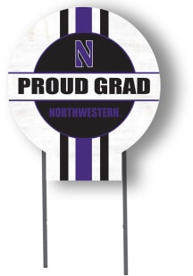 Northwestern Wildcats KH Sports Fan 20x20 Circle Yard Sign with Stakes Proud Grad Yard Sign - Whit..
