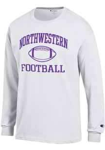 Champion Northwestern Wildcats White Football Icon Jersey Long Sleeve T Shirt
