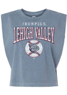Summit Sportswear Lehigh Valley Ironpigs Womens Navy Blue Homerun Tank Top