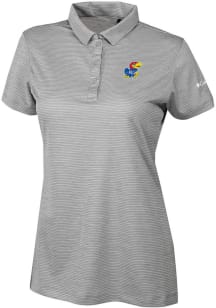 Columbia Kansas Jayhawks Womens Grey Heat Seal Set II Short Sleeve Polo Shirt