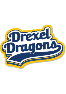 Drexel Dragons 3.5" Varsity Script Rugged Stickers - Blue