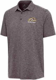 Antigua Western Michigan Broncos Mens Brown Heather Basketball Par 3 Short Sleeve Polo
