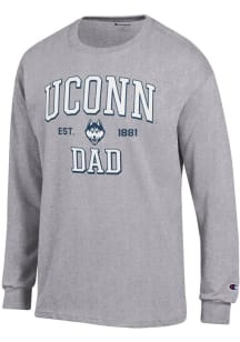 Champion UConn Huskies Grey Est Date Dad Jersey Long Sleeve T Shirt