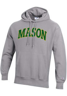 Champion George Mason University Mens Silver Reverse Fleece Hood Long Sleeve Hoodie