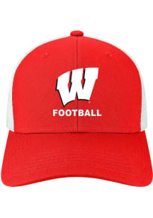 Legacy Wisconsin Badgers Football Mid Pro Snap Trucker Adjustable Hat - Red