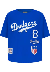 Pro Standard Brooklyn Dodgers Girls Blue Retro Classics Short Sleeve Fashion T-Shirt