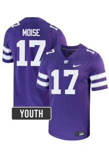 Adonis Moise K-State Wildcats Youth Purple Nike NIL Name And Number Football Jersey
