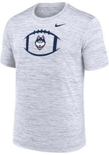Nike UConn Huskies White Football Football Velocity Legend Short Sleeve T Shirt