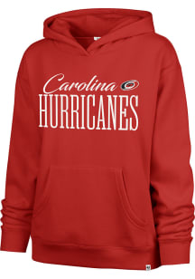 47 Carolina Hurricanes Womens Red Script Hooded Sweatshirt