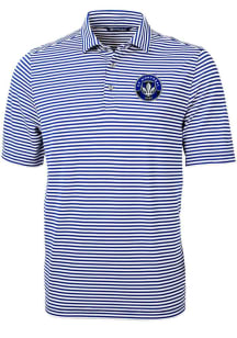Cutter and Buck Montreal Impact Blue Virtue Eco Pique Stripe Big and Tall Polo