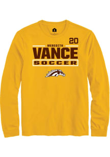 Meredith Vance Western Michigan Broncos Gold NIL Stacked Box Long Sleeve Player T Shirt