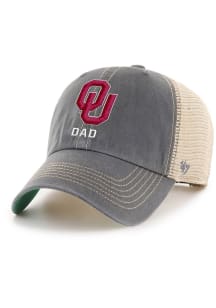 47 Oklahoma Sooners Dad Trawler Adjustable Hat - Charcoal