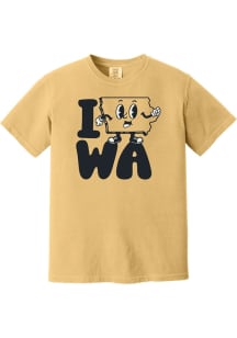 Summit Sportswear Iowa Yellow Cartoon State Short Sleeve Fashion T Shirt