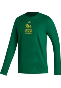 Adidas George Mason University Mens Grey Heather Primary Logo Long Sleeve Crew Sweatshirt