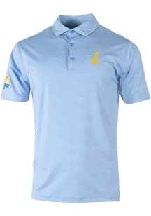 Columbia St Louis Blues Mens Light Blue Double Hit Short Sleeve Polo