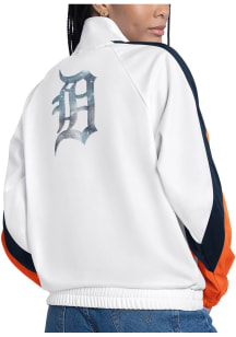 Detroit Tigers Womens White #1 Fan Long Sleeve Track Jacket