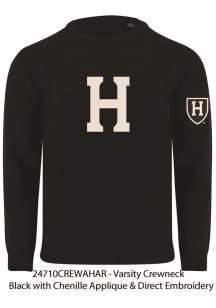 Harvard Crimson Mens Black Varsity Long Sleeve Crew Sweatshrt