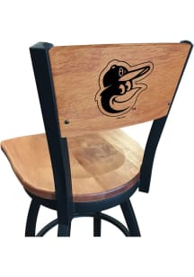 Baltimore Orioles Wood Seat Maple Back Swivel Pub Stool - Brown
