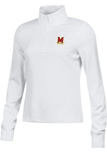 Under Armour Maryland Terrapins Womens White Motion Qtr Zip Pullover