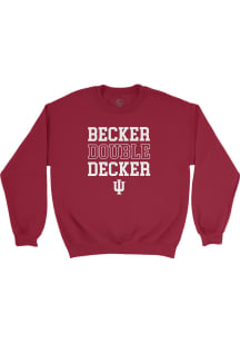 Charlie Becker  Campus Ink Indiana Hoosiers Youth Crimson Exclusive Long Sleeve Crew Sweatshirt
