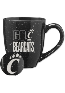 Cincinnati Bearcats Go Bearcats 16oz Speckle Ceramic Mug - Black