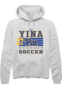 Adoo Yina Pitt Panthers Mens White NIL Striped Player Hood