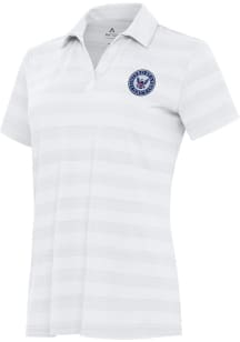 Antigua Navy Womens White Tunnel Short Sleeve Polo Shirt