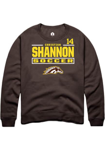 Christian Shannon Western Michigan Broncos Mens Brown NIL Stacked Box Player Crew