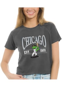 Southpaw  Soft As A Grape Chicago White Sox Womens Charcoal Baby Short Sleeve T-Shirt