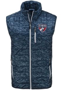 Cutter and Buck FC Dallas Mens Navy Blue Rainier PrimaLoft Printed Sleeveless Jacket