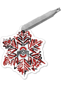 Ohio State Buckeyes Snowflake Ornament - Red
