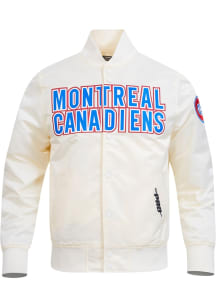 Pro Standard Montreal Canadiens Mens White Classic Satin Light Weight Jacket