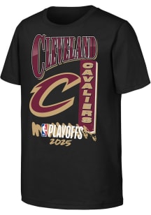 Cleveland Cavaliers Youth Black 2025 Playoff Participant Hype Short Sleeve T-Shirt