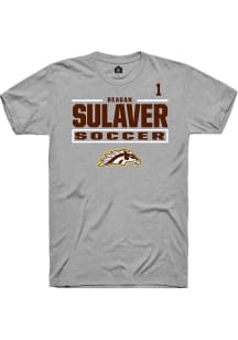 Reagan Sulaver Western Michigan Broncos Grey NIL Stacked Box Short Sleeve Player T Shirt