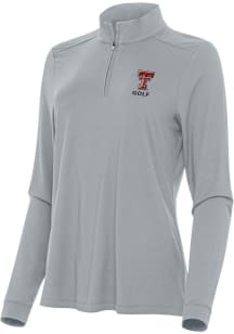 Antigua Texas Tech Red Raiders Womens Ash Golf Intent Qtr Zip