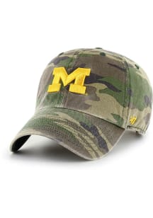 47 Michigan Wolverines Camo Clean Up Adjustable Hat - Green