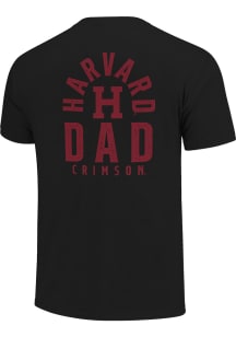 Harvard Crimson Black Mascot Overlay Dad Short Sleeve T Shirt