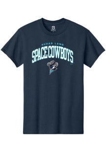 Summit Sportswear Sugar Land Space Cowboys Navy Blue Arch Mascot Short Sleeve T Shirt