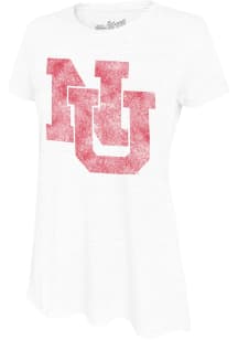 Original Retro Brand Nebraska Cornhuskers Womens  Faded Interlocking Short Sleeve T-Shirt