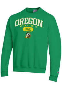 Champion Oregon Ducks Mens Green Dad Pill Powerblend Long Sleeve Crew Sweatshirt